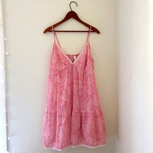 Pink White Babydoll Slip Dress